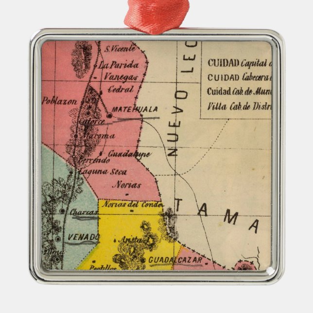 San Luis Potosi, Mexico Metal Tree Decoration (Front)