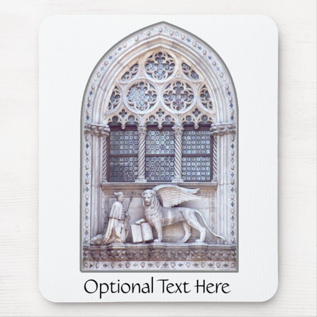 San Marco Winged Lion Stained Glass Window Mouse Pad (Front)