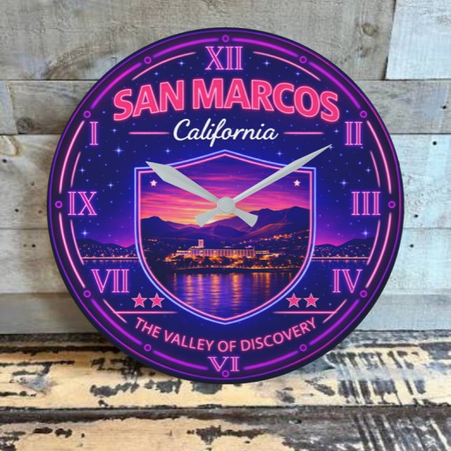 San Marcos California Valley Sunset Large Clock (Creator Uploaded)