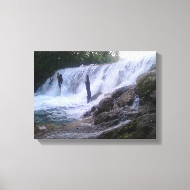 San Marcos River Falls Stretched Canvas Print (Front)