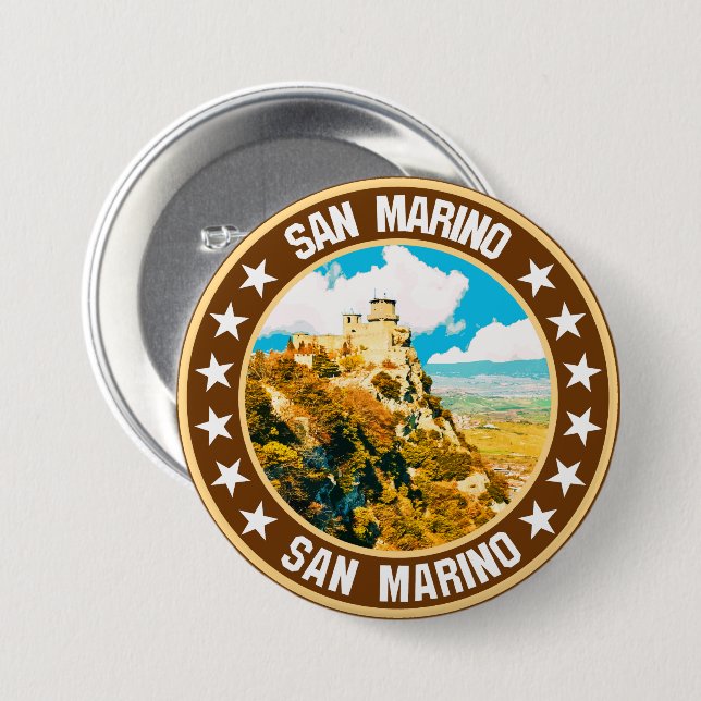San Marino                                         7.5 Cm Round Badge (Front & Back)