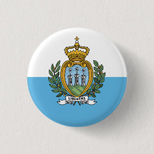 San Marino Flag 3 Cm Round Badge