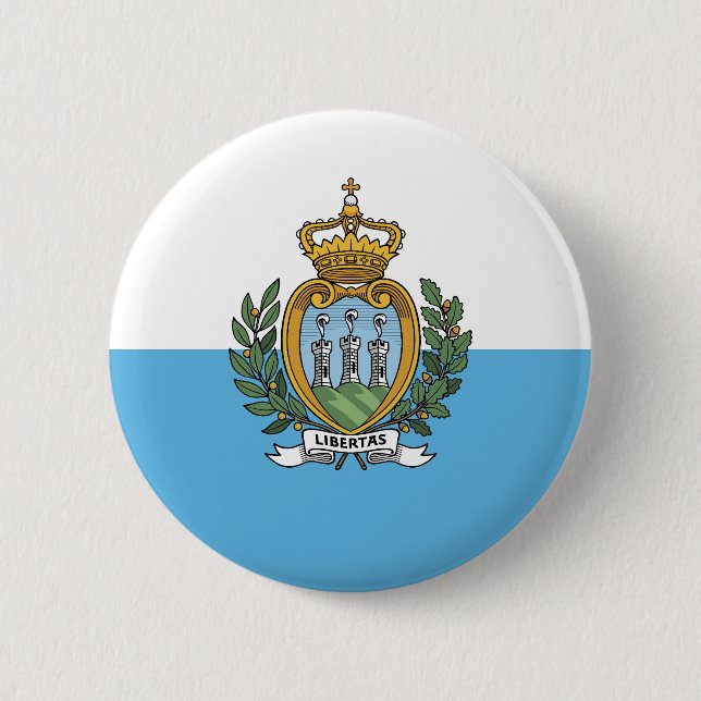 San Marino Flag 6 Cm Round Badge (Front)