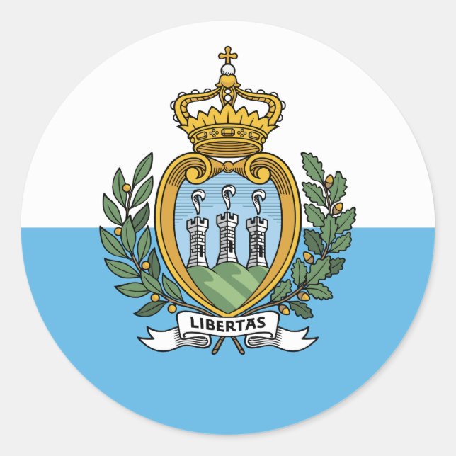 San Marino Flag Classic Round Sticker (Front)