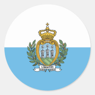 San Marino Flag Classic Round Sticker