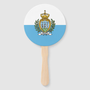 San Marino Flag Hand Fan