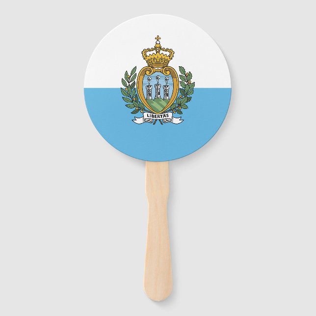 San Marino Flag Hand Fan (Front)
