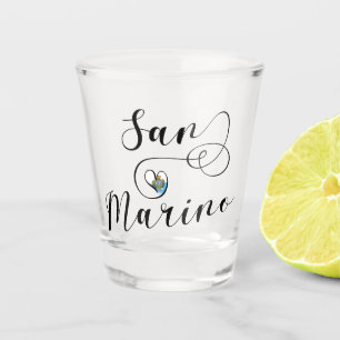 San Marino Flag Heart Shot Glass