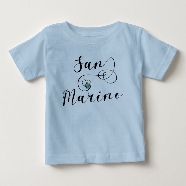 San Marino Flag In Heart Baby T-Shirt (Front)