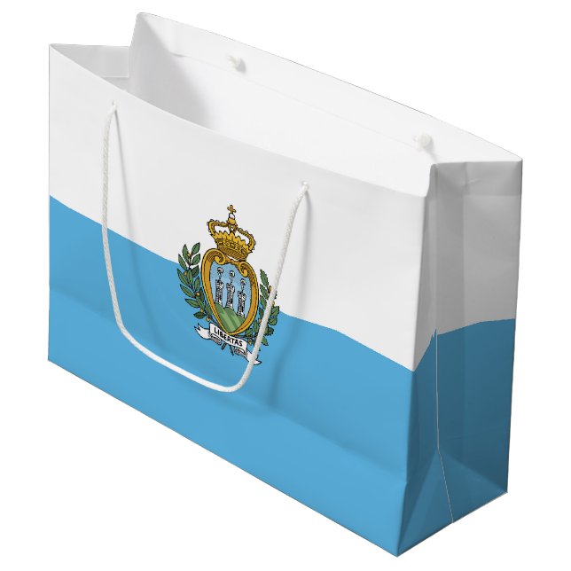 San-Marino flag Large Gift Bag (Front Angled)