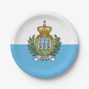 San Marino Flag Paper Plate