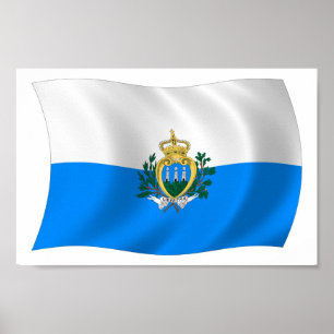 San Marino Flag Poster Print