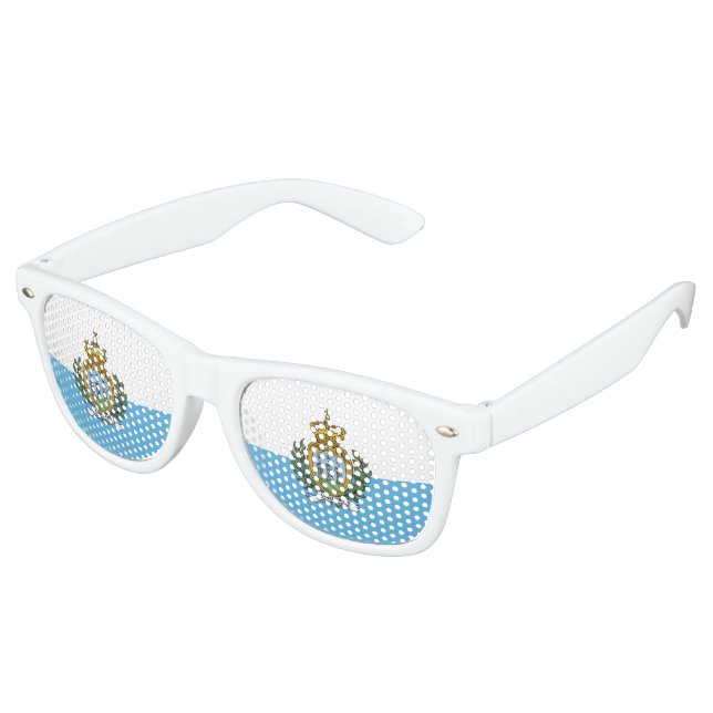 San Marino Flag Retro Sunglasses (Angled)