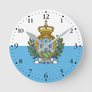 San Marino Flag Round Clock