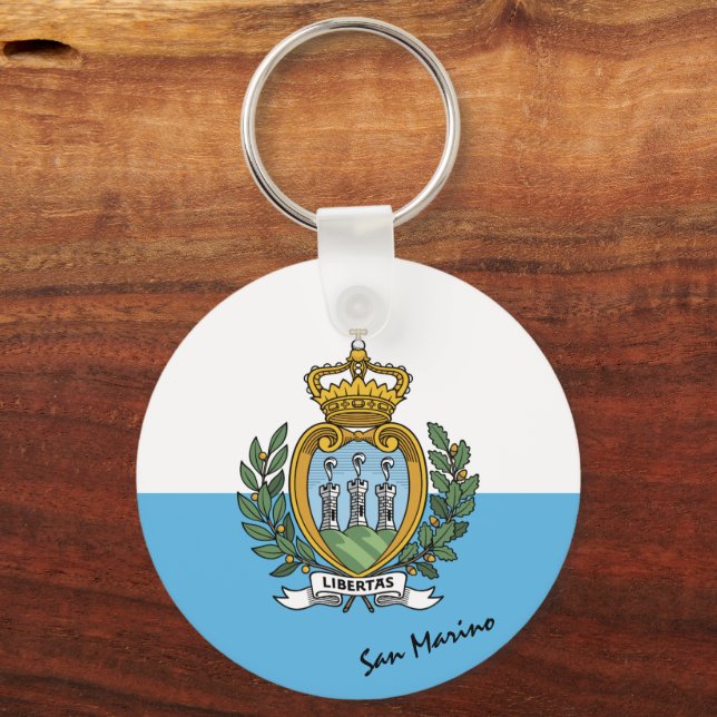 San Marino Flag & San Marino patriots / sports Key Ring (Front)