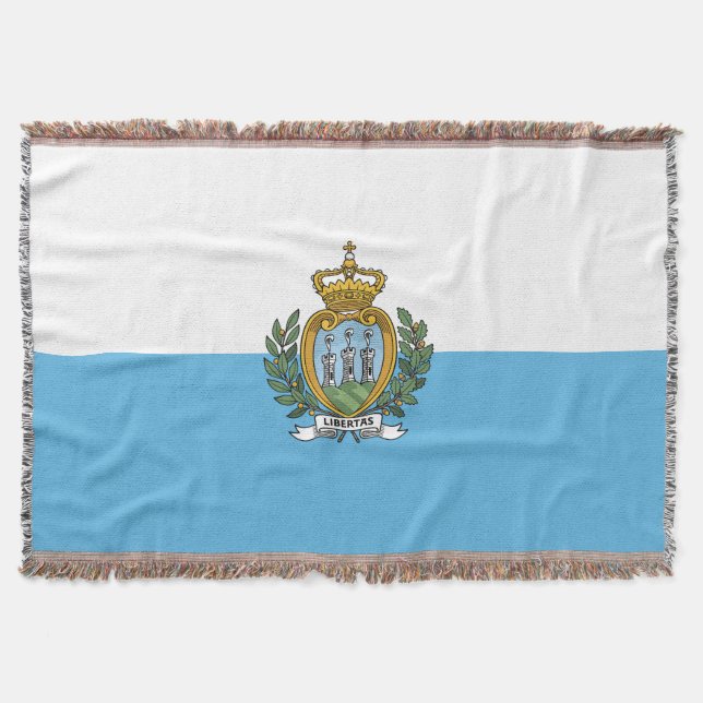 San-Marino flag Throw Blanket (Front)