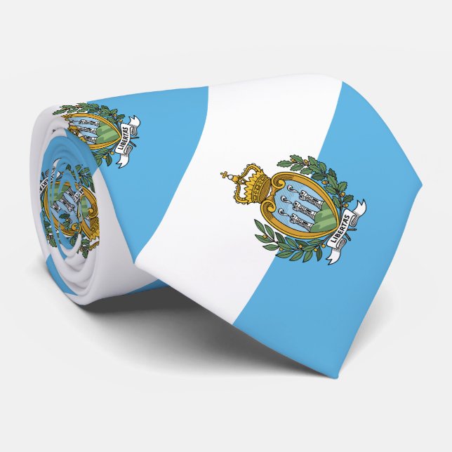 San Marino Flag Tie (Rolled)