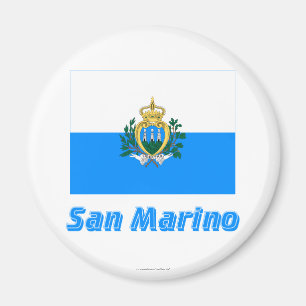 San Marino Flag with Name Magnet