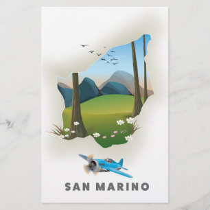 San Marino Illustrated travel poster.