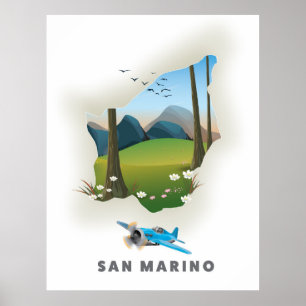San Marino Illustrated travel poster. Poster