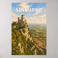 San Marino Illustration Travel Art Vintage