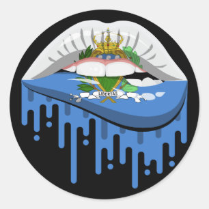 San Marino lips pride root flag Classic Round Sticker