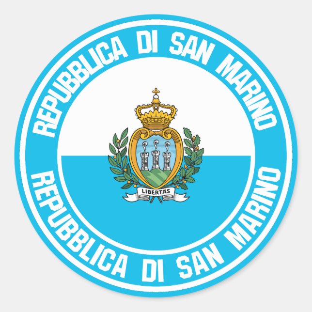 San Marino Round Emblem Classic Round Sticker (Front)