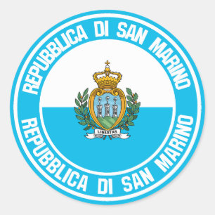 San Marino Round Emblem Classic Round Sticker