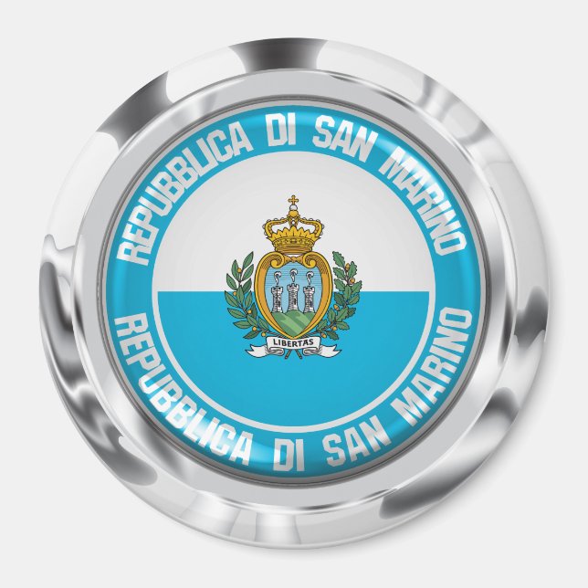 San Marino Round Emblem Magnet (Front)