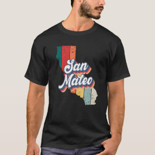 San Mateo City Retro Vintage Hometown California T-Shirt