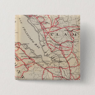 San Mateo, Santa Cruz, Santa Clara, Alameda 15 Cm Square Badge