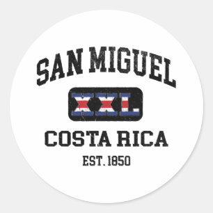 San Miguel, Costa Rica - XXL Athletic Classic Round Sticker