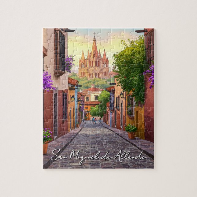 San Miguel de Allende Mexico Travel Watercolor Jigsaw Puzzle (Vertical)