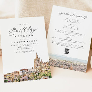SAN MIGUEL MEXICO Travel Birthday Itinerary Invitation