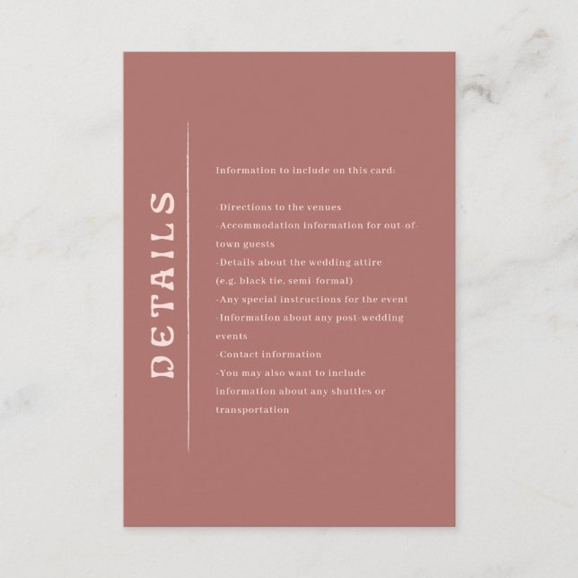 San Miguel Wedding Enclosure Card (Front)