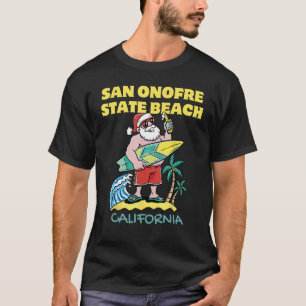 SAN ONOFRE STATE BEACH CALIFORNIA Santa Christmas T-Shirt