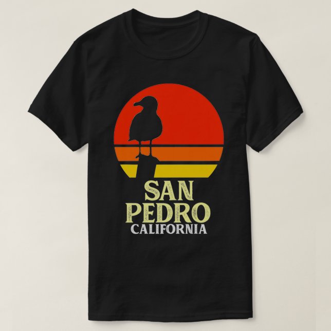 San Pedro California Beach Seagull Premium  T-Shirt (Design Front)
