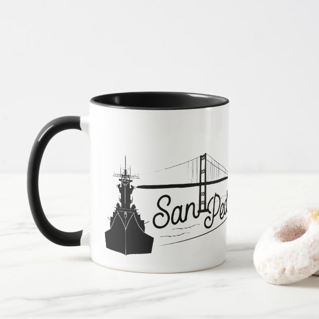 San Pedro California Landmarks Port of Los Angeles Mug (With Donut)