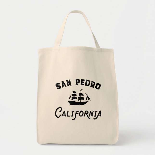 San Pedro California Port of Los Angeles Tall Ship Tote Bag (Front)