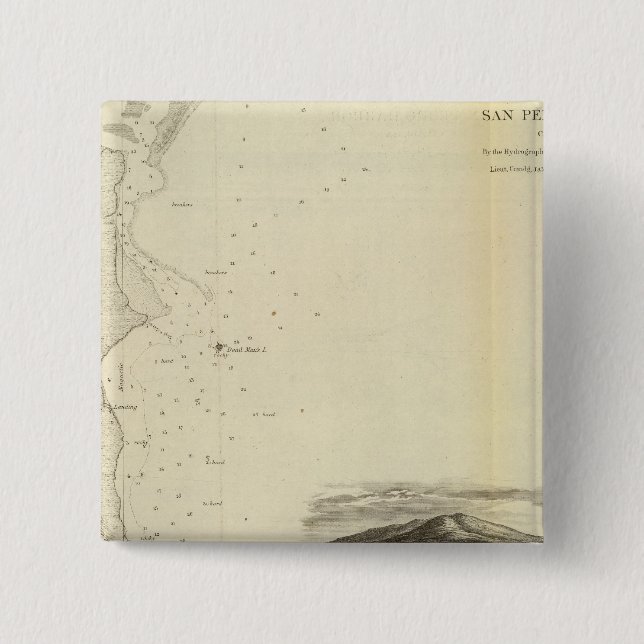San Pedro Harbour, Calif 15 Cm Square Badge (Front)