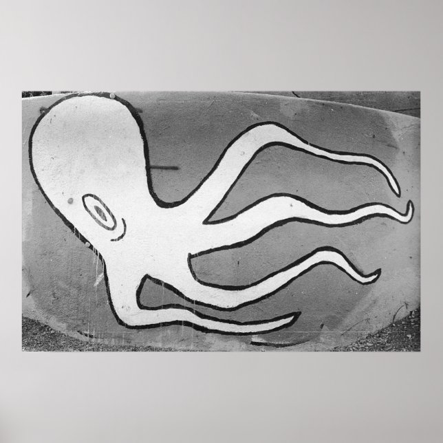 San Pedro Octopus Street Art Poster (Front)