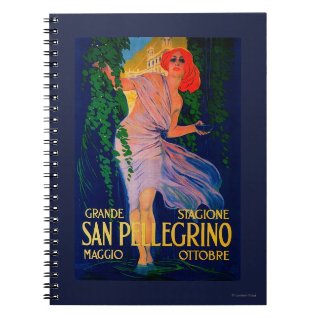 San Pellegrino Vintage PosterEurope Spiral Notebook (Front)