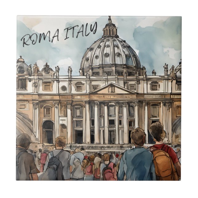 San Pietro St Peter's Basilicata Tile (Front)