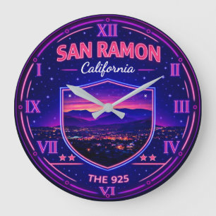 San Ramon California Valley Lights Large Clock