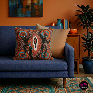 San Rock Rhythm Linocut Cushion