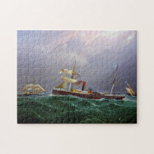 San Salvadore Sailing Paddlewheel Ship 1886 Jigsaw Puzzle