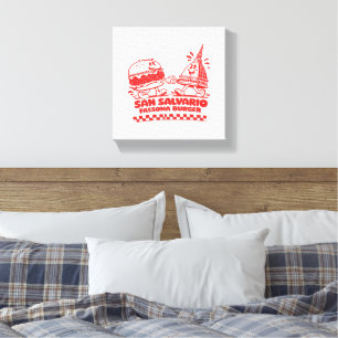 San Salvario Fassona Burger - Retro 30s Cartoon Canvas Print