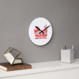 San Salvario Fassona Burger - Retro 30s Cartoon Round Clock