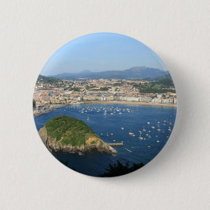 San Sebastian Basque Country Spain scenic view 6 Cm Round Badge