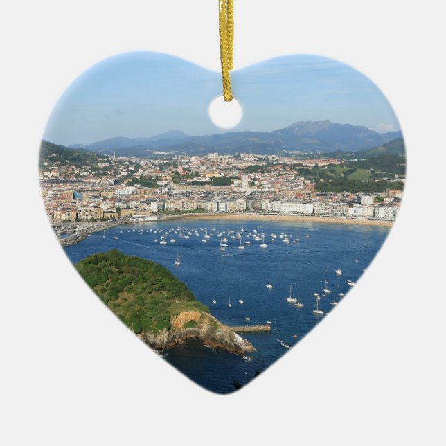 San Sebastian Basque Country Spain scenic view Ceramic Tree Decoration (Front)